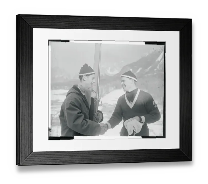 Framed Print : German Olympian Shaking Hand of Finnish Opponent Framed Print : German Olympian Shaking Hand of Finnish Opponent