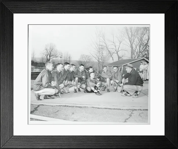 Framed Print : The Cornell Crew Team Rowing