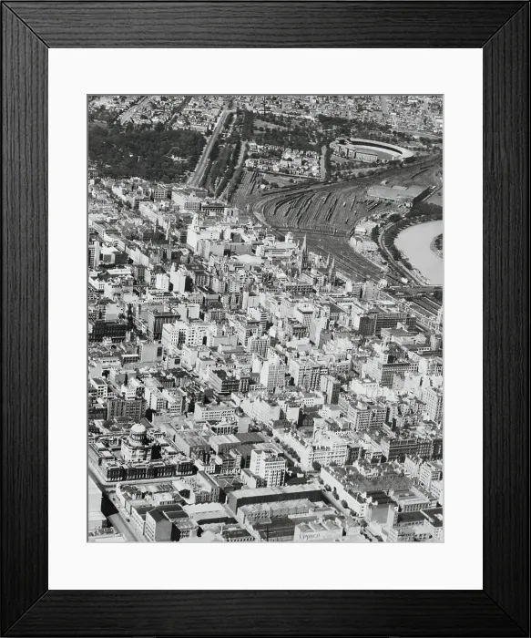 Framed Print : Aerial View of Melbourne Business Section Framed Print : Aerial View of Melbourne Business Section