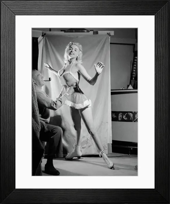 Framed Print : Jayne Mansfield in Ice Skater's Outfit Framed Print : Jayne Mansfield in Ice Skater's Outfit