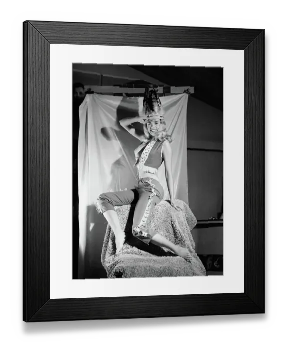 Framed Print : Jayne Mansfield Saluting in Costume Framed Print : Jayne Mansfield Saluting in Costume