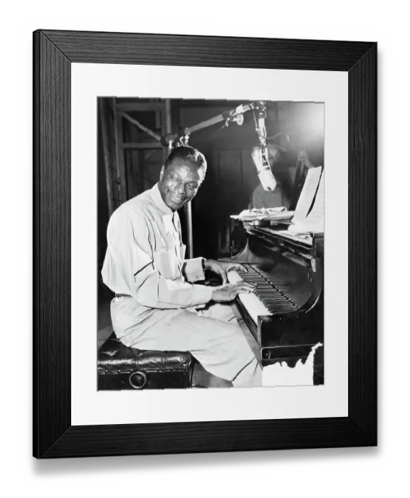 Framed Print : Nat King Cole Playing Piano