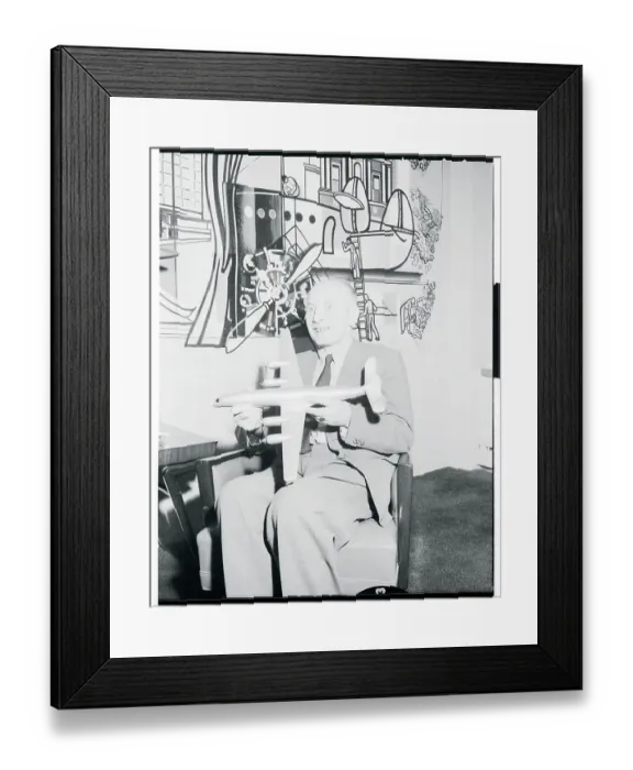 Framed Print : Wolfgang von Gronau Holding Model Airplane Framed Print : Wolfgang von Gronau Holding Model Airplane