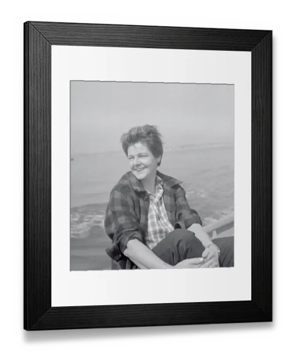Framed Print : Henriette Rosenberg Sitting on Beach Framed Print : Henriette Rosenberg Sitting on Beach