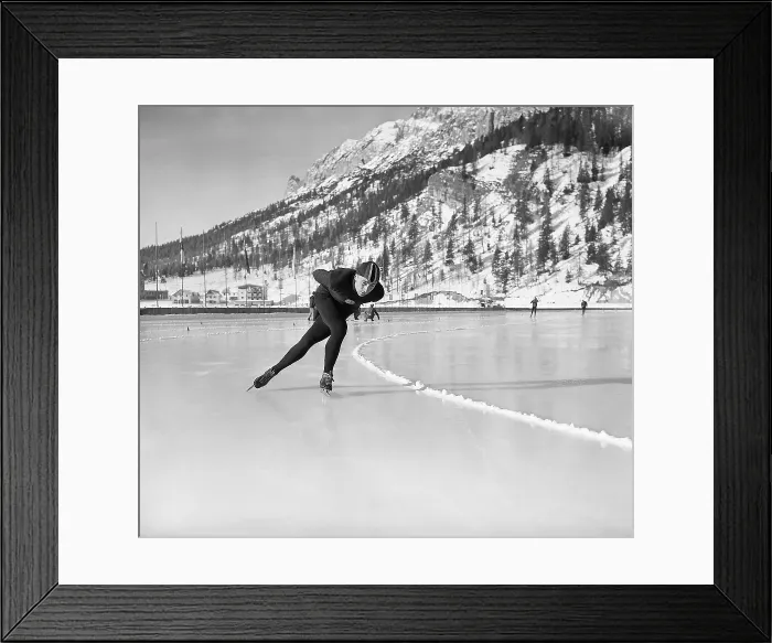 Framed Print : Speed Skater in Event at Olympics Framed Print : Speed Skater in Event at Olympics