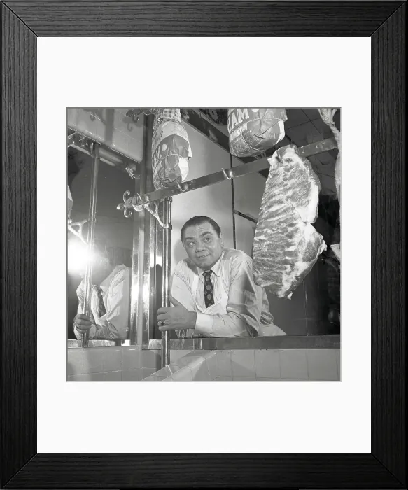 Framed Print : Actor Ernest Borgnine Star of Marty Visiting to Marty's Bronx Habitat Framed Print : Actor Ernest Borgnine Star of Marty Visiting to Marty's Bronx Habitat