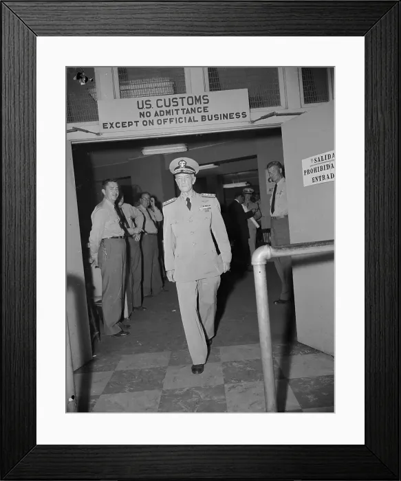 Framed Print : Richard Byrd Leaving Miami Customs Framed Print : Richard Byrd Leaving Miami Customs