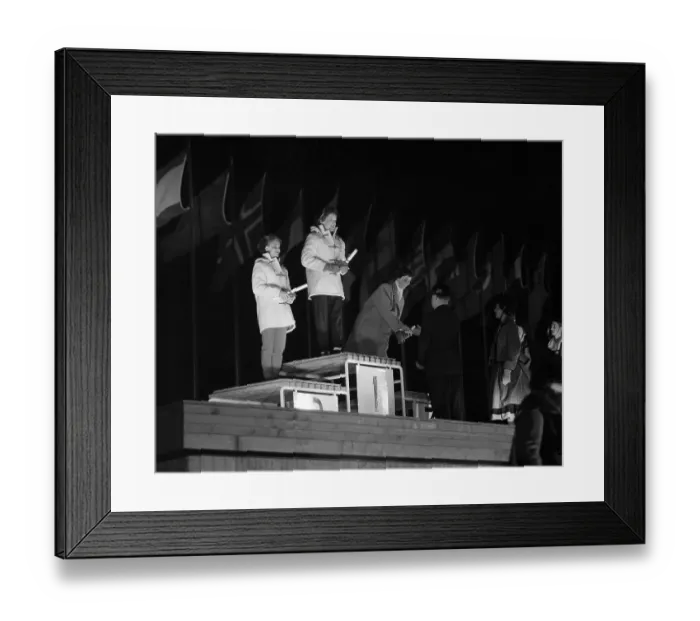 Framed Print : Women's Figure Skating Awards at 1956 Olympics Framed Print : Women's Figure Skating Awards at 1956 Olympics