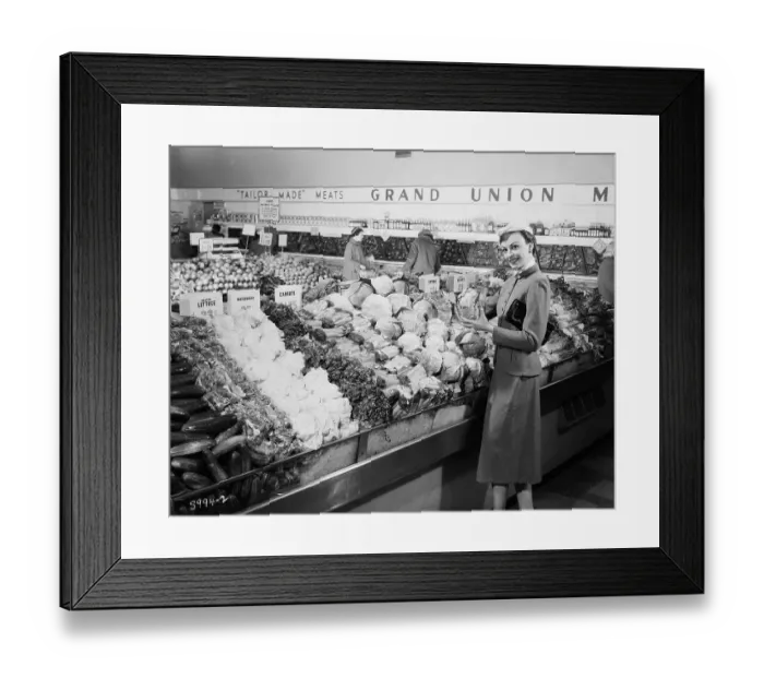 Framed Print : Woman Shopping at Grand Union Framed Print : Woman Shopping at Grand Union