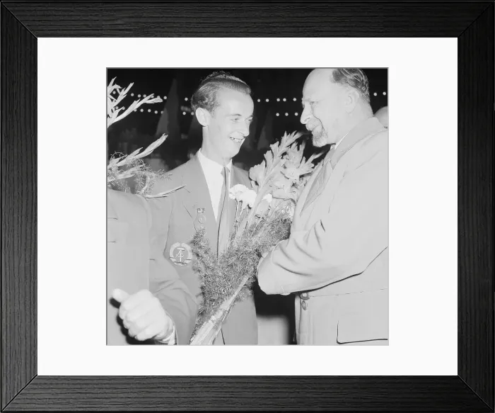 Framed Print : Walter Ulbricht Presenting Bouquet to Harry Glass Framed Print : Walter Ulbricht Presenting Bouquet to Harry Glass