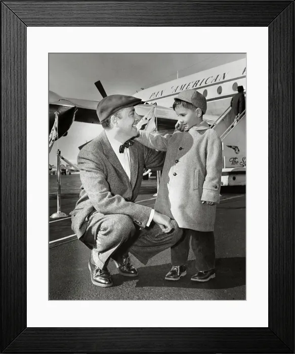 Framed Print : Herman Wouk Saying Goodbye to His Son Framed Print : Herman Wouk Saying Goodbye to His Son
