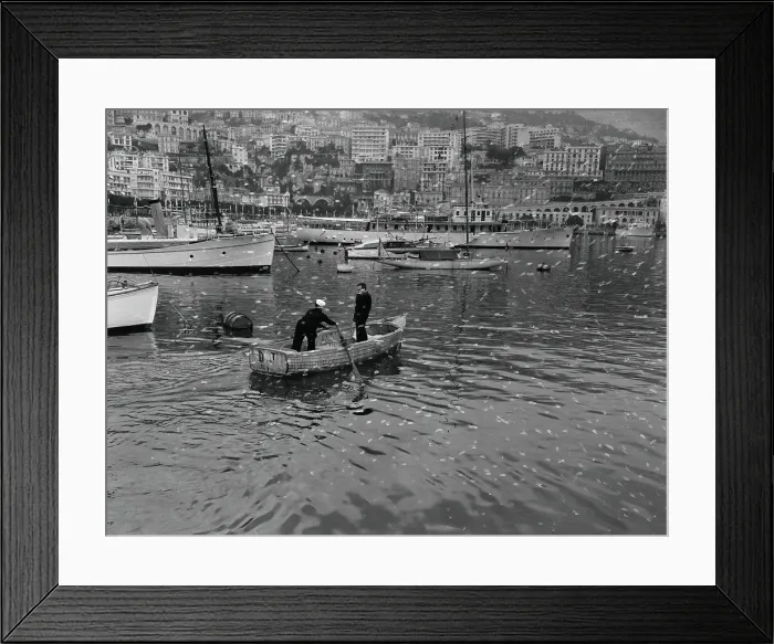 Framed Print : Prince Rainier Standing in a Boat Framed Print : Prince Rainier Standing in a Boat