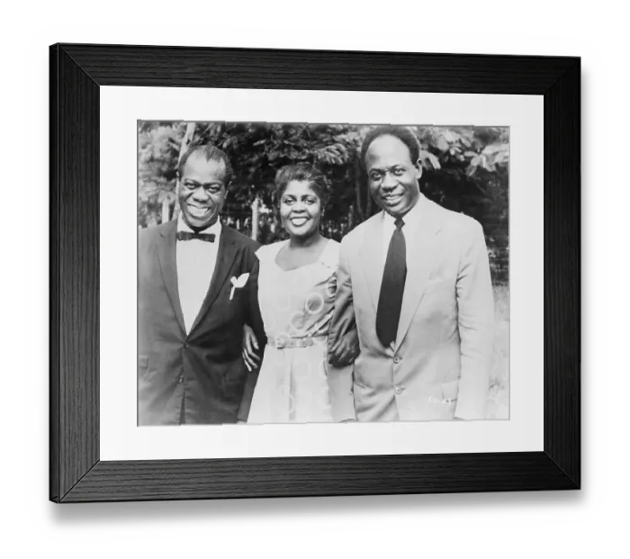 Framed Print : Louis Armstrong, Lucille Armstorng, and Prime Minister Nkrumah During Ghana Tour Framed Print : Louis Armstrong, Lucille Armstorng, and Prime Minister Nkrumah During Ghana Tour