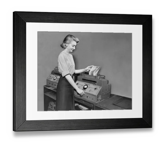 Framed Print : Woman Transmitting News Photograph Framed Print : Woman Transmitting News Photograph