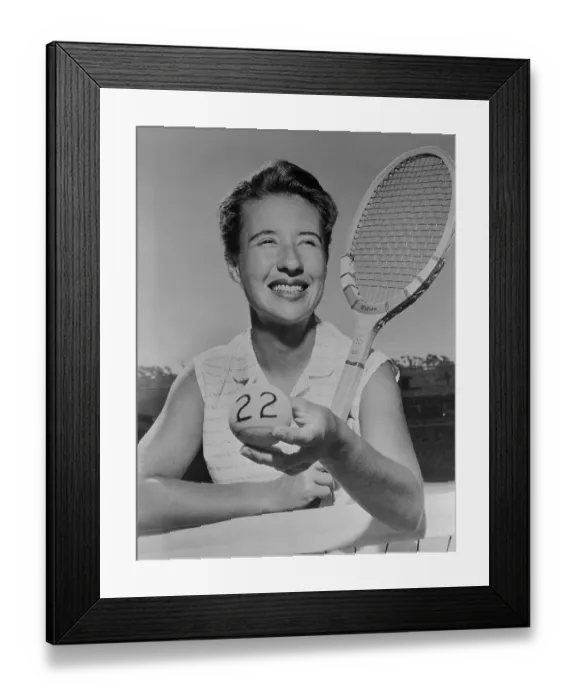 Framed Print : Maureen Connolly Holding Tennis Racket and Ball Framed Print : Maureen Connolly Holding Tennis Racket and Ball