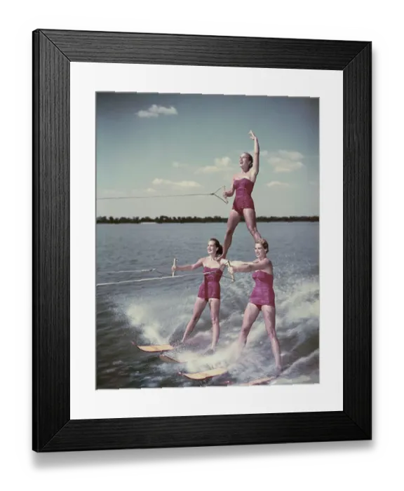 Framed Print : Water Skiing Act at Cypress Gardens Framed Print : Water Skiing Act at Cypress Gardens