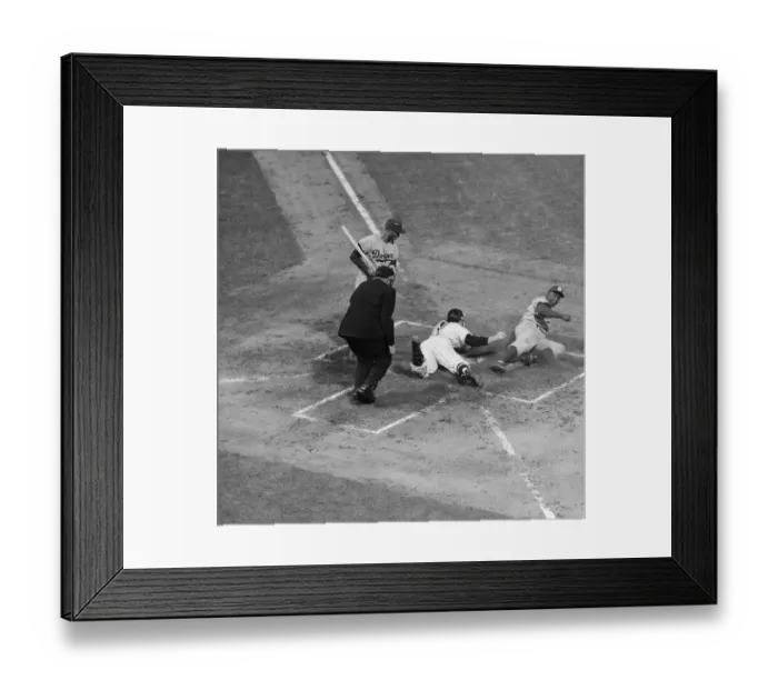 Framed Print : Jackie Robinson Barely Making it Home