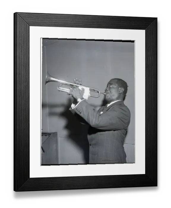 Framed Print : Louis Armstrong Profile Playing Trumpet Framed Print : Louis Armstrong Profile Playing Trumpet