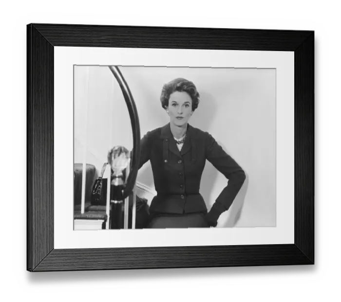 Framed Print : Babe Paley on a Stairwell