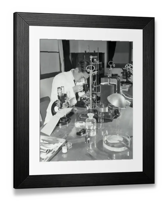 Framed Print : Prince Akihito in Laboratory Framed Print : Prince Akihito in Laboratory