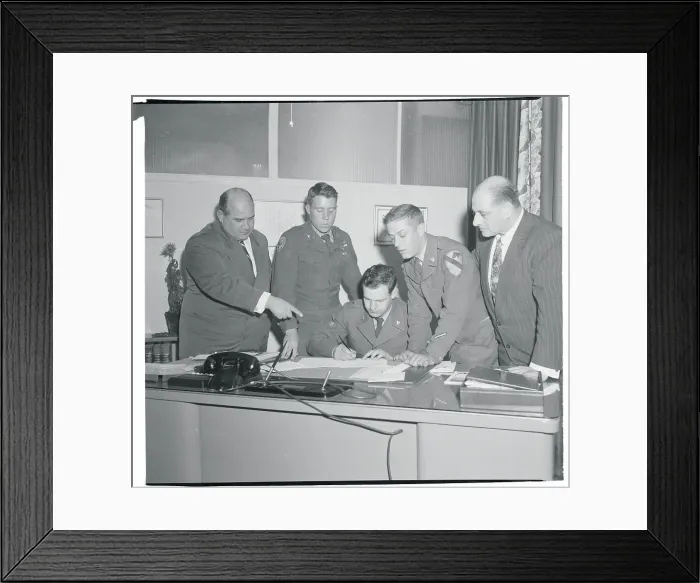 Framed Print : US Soldiers Signing Papers Framed Print : US Soldiers Signing Papers
