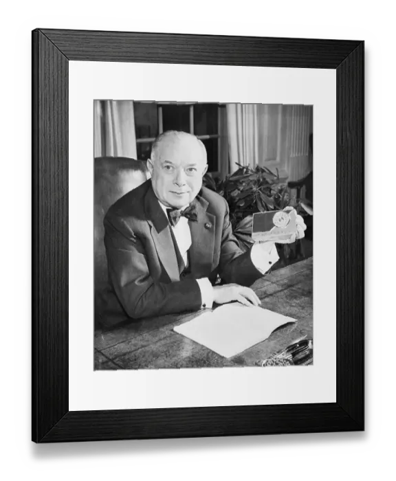 Framed Print : David Sarnoff at Desk with New RCA Transistor Radio Framed Print : David Sarnoff at Desk with New RCA Transistor Radio