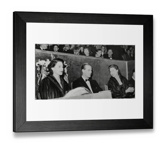 Framed Print : Queen Elizabeth with Duke of Edinburgh and Princess Margaret