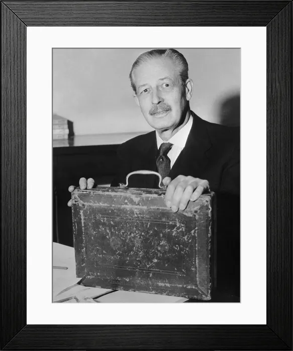 Framed Print : Harold Macmillan Holding Briefcase
