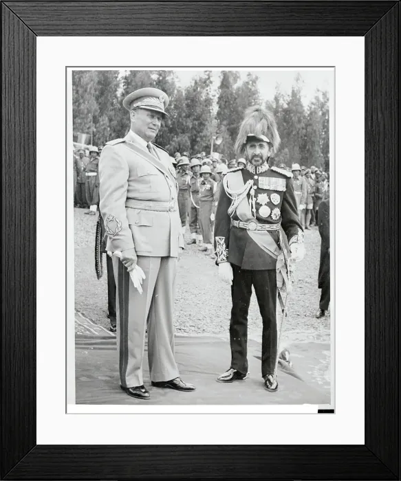 Framed Print : Marshal Tito and Haile Selassie Posing in Uniforms Framed Print : Marshal Tito and Haile Selassie Posing in Uniforms