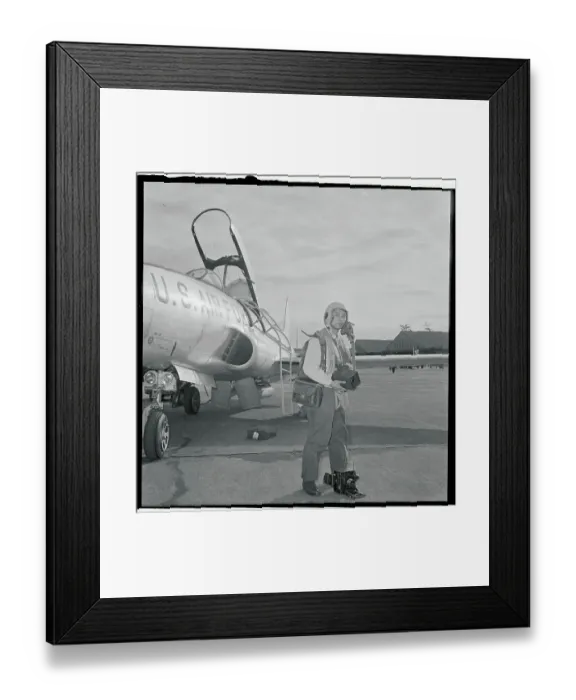 Framed Print : Akira Sekiguchi Standing With Airplane Framed Print : Akira Sekiguchi Standing With Airplane