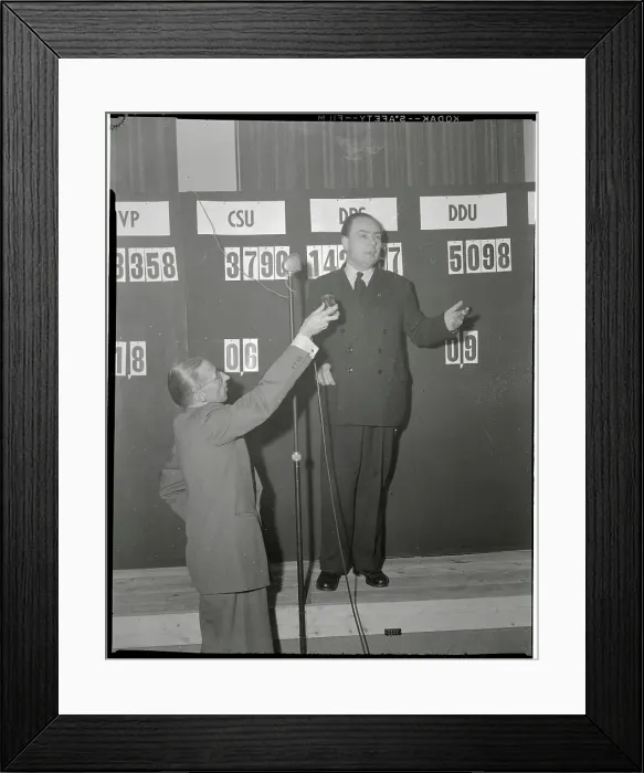 Framed Print : Dr. Heinrich Schneider Making a Statement Framed Print : Dr. Heinrich Schneider Making a Statement
