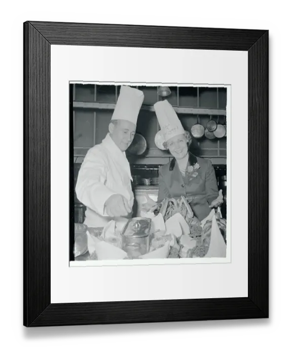 Framed Print : Mrs. Deitemeyer Cooking a Meal Framed Print : Mrs. Deitemeyer Cooking a Meal