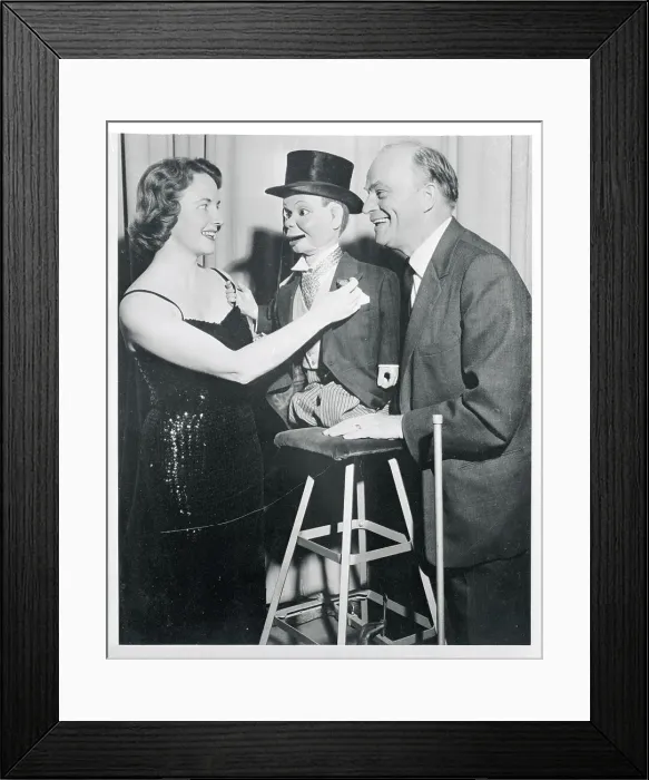 Framed Print : Aline Mosby and Edgar Bergen With Dummy Framed Print : Aline Mosby and Edgar Bergen With Dummy