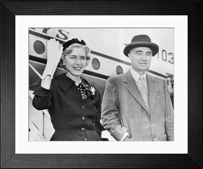 Framed Print : Clare Boothe Luce and Her Husband Arriving at the Airport