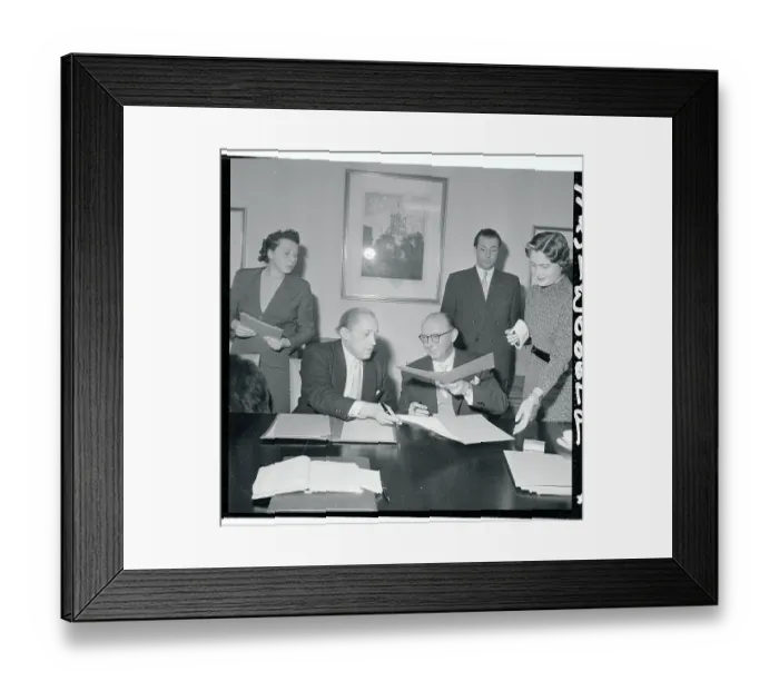 Framed Print : East-West Trade Agreement Being Signed Framed Print : East-West Trade Agreement Being Signed