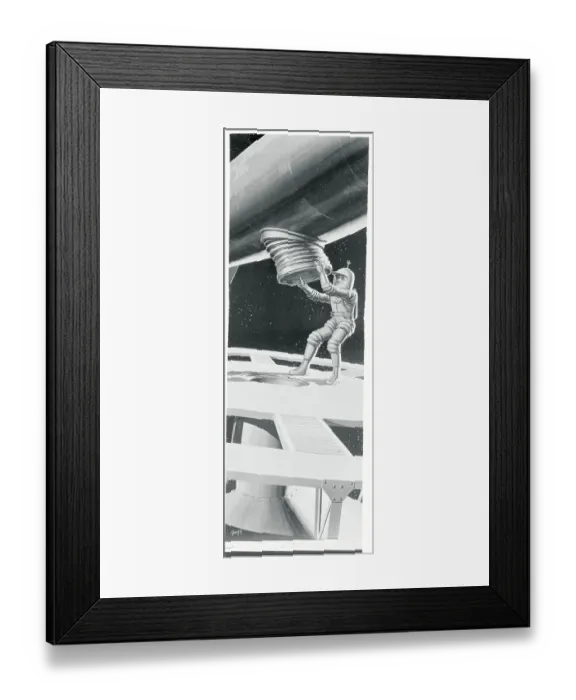 Framed Print : Space Ship and Space Explorer Framed Print : Space Ship and Space Explorer