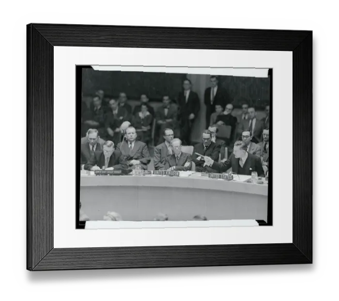 Framed Print : United Nations Delegates Voting at Session Framed Print : United Nations Delegates Voting at Session
