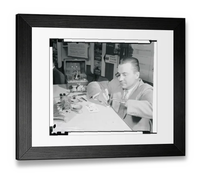 Framed Print : Max Dobis at His Desk Framed Print : Max Dobis at His Desk