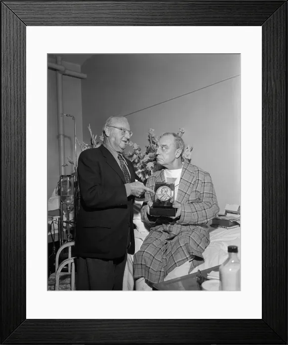 Framed Print : Buster Keaton Receiving an Award From Jesse Lasky Framed Print : Buster Keaton Receiving an Award From Jesse Lasky