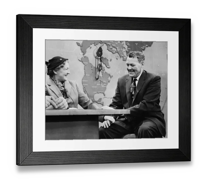 Framed Print : Catherine Caradja Conversing with Richard Britt Framed Print : Catherine Caradja Conversing with Richard Britt