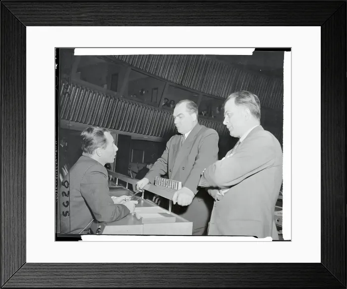 Framed Print : Georgi Zarubin Chatting with Leo Mates Framed Print : Georgi Zarubin Chatting with Leo Mates