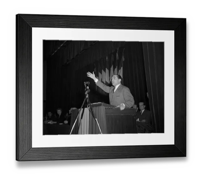 Framed Print : Pierre Mendes-France Giving Speech Framed Print : Pierre Mendes-France Giving Speech