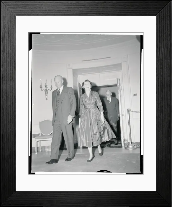 Framed Print : Mr. and Mrs. Eisenhower Entering Room
