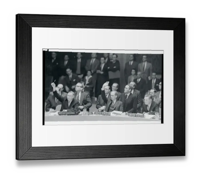 Framed Print : United Nations Delegates Voting at Session Framed Print : United Nations Delegates Voting at Session