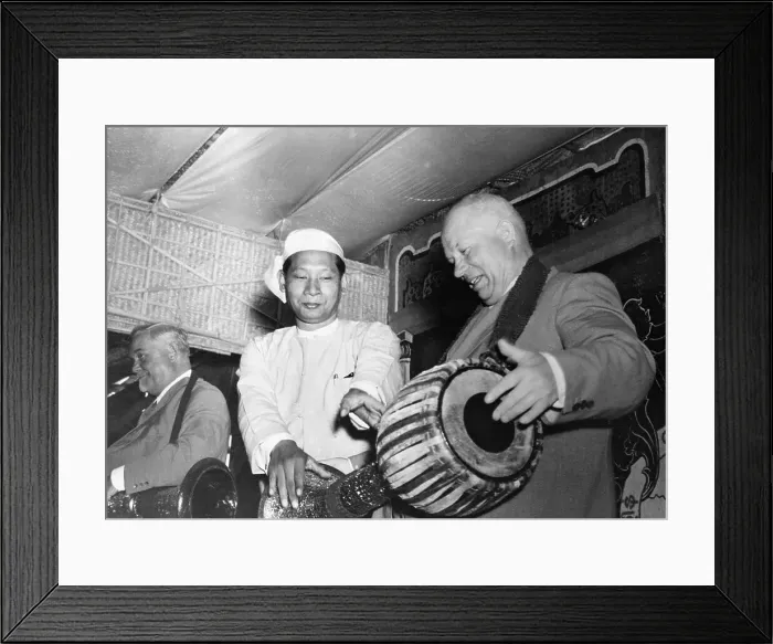 Framed Print : Nikita Khrushchev Trying to Drum Framed Print : Nikita Khrushchev Trying to Drum