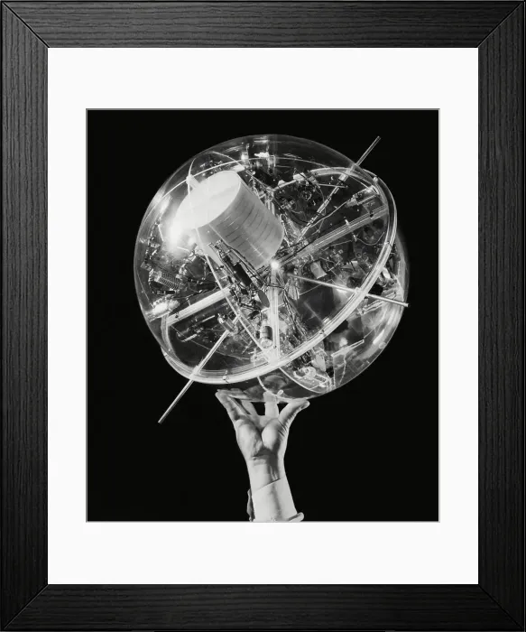 Framed Print : Model of Satellite Built by Popular Science Monthly Framed Print : Model of Satellite Built by Popular Science Monthly