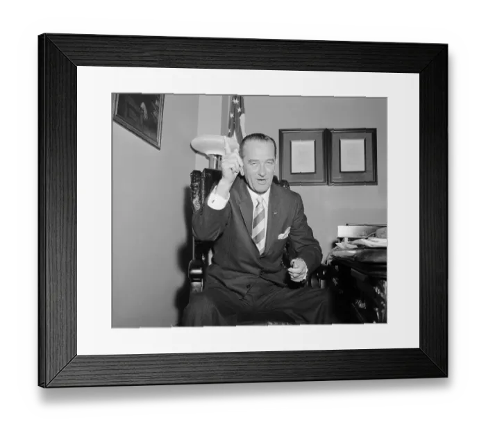 Framed Print : Senator Lyndon Johnson at His Desk Framed Print : Senator Lyndon Johnson at His Desk