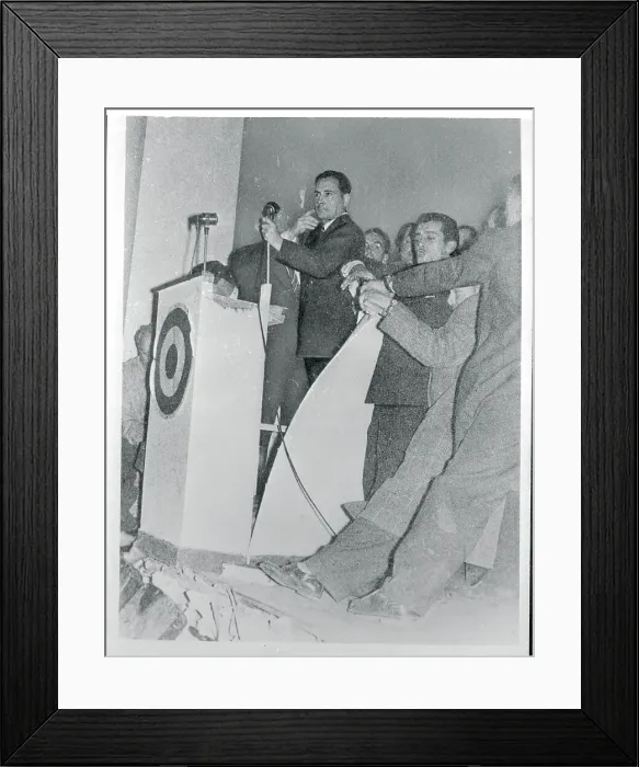 Framed Print : Francois Mitterrand Speaking Framed Print : Francois Mitterrand Speaking