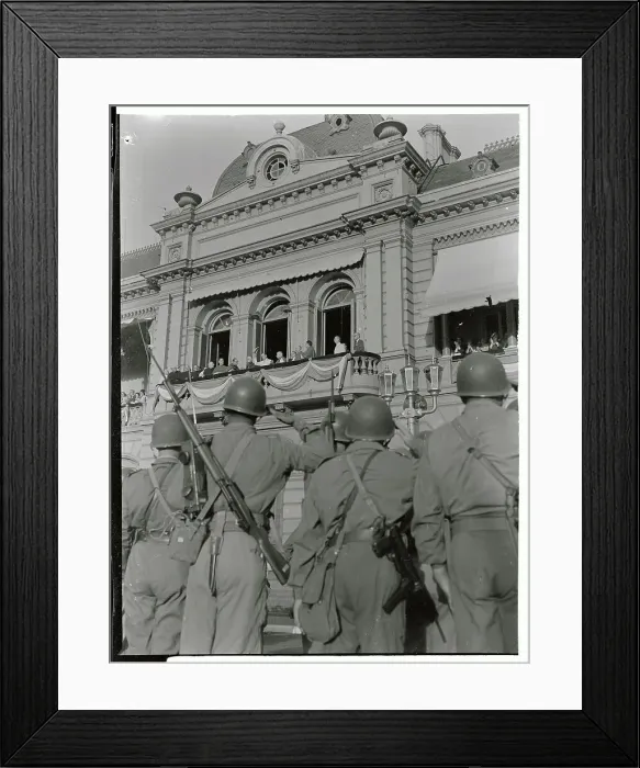 Framed Print : Pedro Eugenio Aramburu Waving to Crowd Framed Print : Pedro Eugenio Aramburu Waving to Crowd