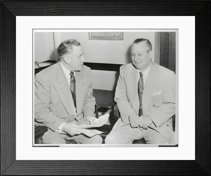 Framed Print : Ralph Pierce Talking to Police Officer James McMahon Framed Print : Ralph Pierce Talking to Police Officer James McMahon